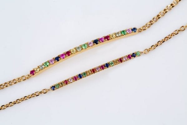 Rainbow bar 3cm gold bracelet - Image 5