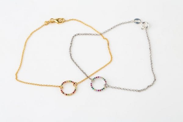 Rainbow circle gold bracelet - Image 4