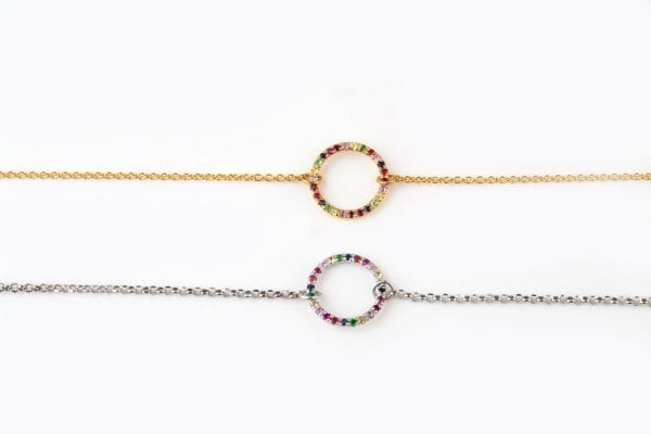 Rainbow circle gold bracelet - Image 5