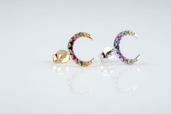 Rainbow horn moon earrings - Image 4