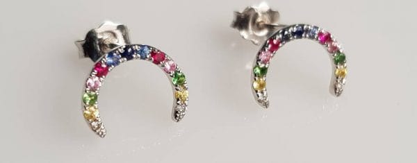 Rainbow horn moon earrings - Image 5