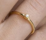 Round tiny diamond ring