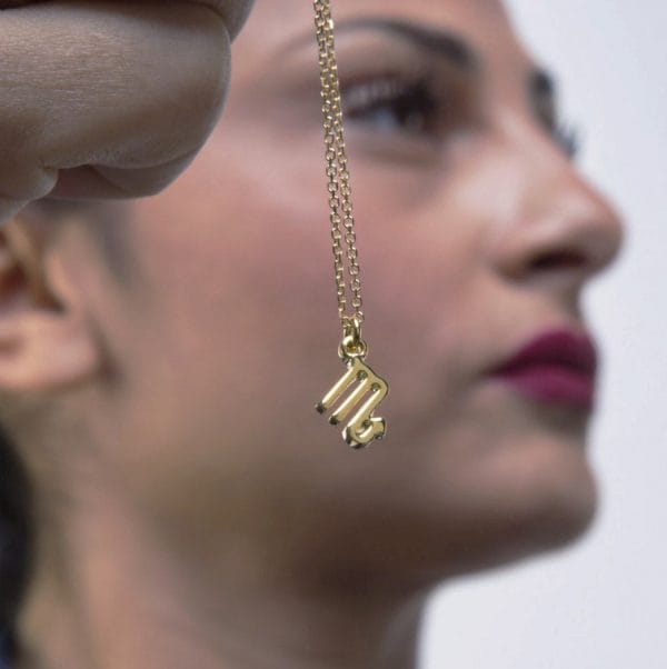 Solid gold Zodiac symbol necklace - Image 1