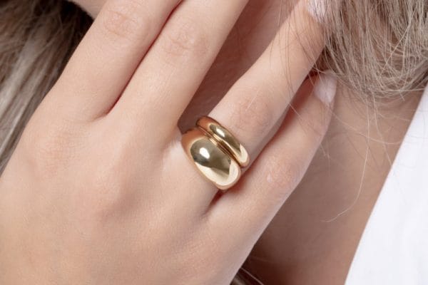 Small dome bubble gold ring, RN 376 - Image 7