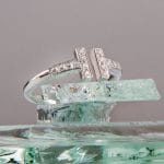 Gold T ring with diamonds 2.1mm, RN401 - Image 2