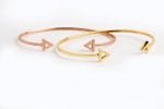 Triangle cuff gold bracelet - Image 5
