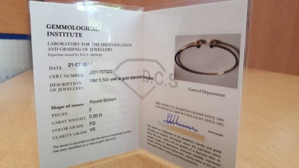 Two Diamond solid gold bangle - Image 7