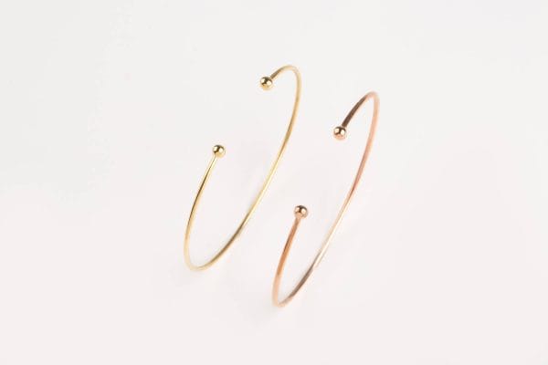 Two balls gold bangle bracelet - Image 4