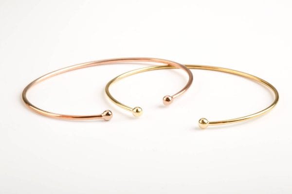 Two balls gold bangle bracelet - Image 5