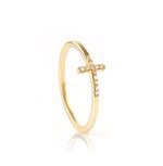 Diamond gold cross ring, RN456
