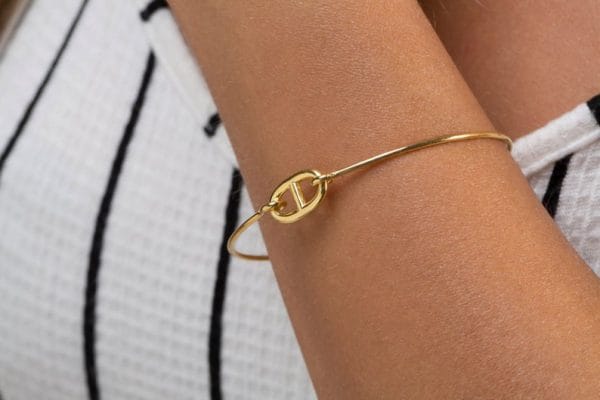 cuff open bangle 2 Cuff open gold bangle - Image 3