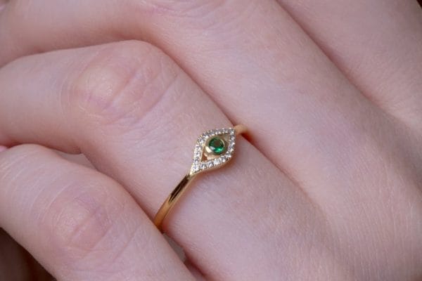 diamond evil eye ring 1 Diamond evil eye ring - Image 1