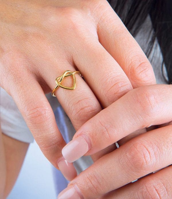 Gold Heart knot ring, RN225 - Image 3