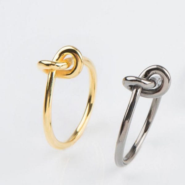 Knot solid gold ring, RN240 - Image 3