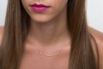 Mini gold smile bar necklace - Image 3
