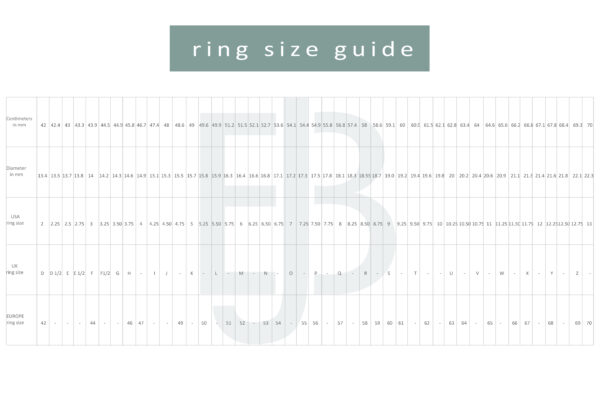 ring size EJB-01 gold ring size guide