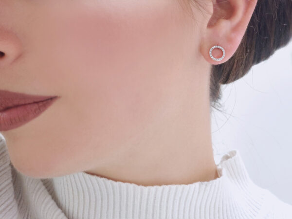 22st ca Diamond circle gold earrings - Image 1