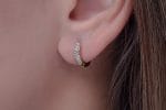 3 rows diamond hoop earrings