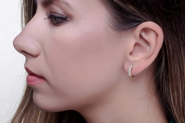 3 rows diamond hoop earrings - Image 8