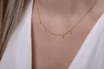 5 Diamond bezel set necklace