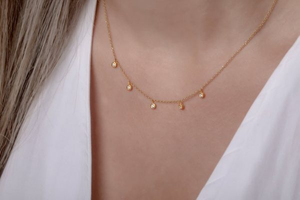 5 Diamond bezel set necklace 1 5 Diamond bezel set necklace - Image 1