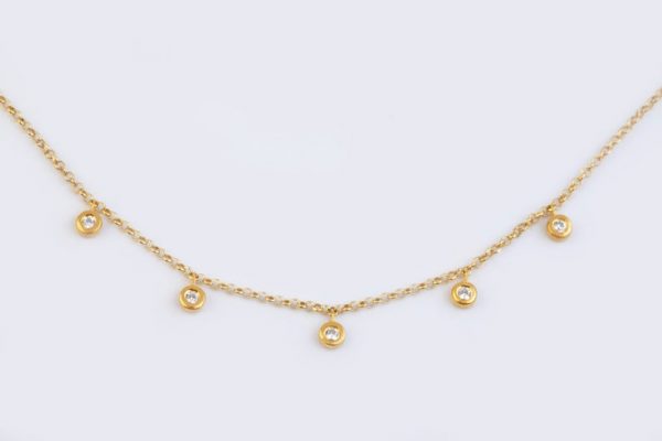 5 Diamond bezel set necklace 5 5 Diamond bezel set necklace - Image 4