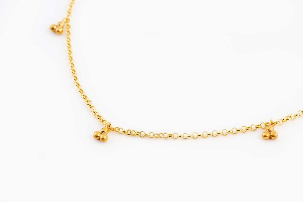 5 beads necklace 4 Five beads gold chain necklace - Image 4