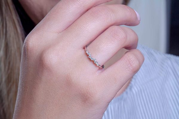 Cluster ring, Multi shape diamonds 1 Diamond Cluster gold ring - Image 1