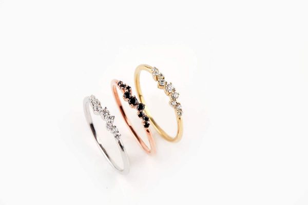Cluster ring, Multi shape diamonds 6 Diamond Cluster gold ring - Image 7