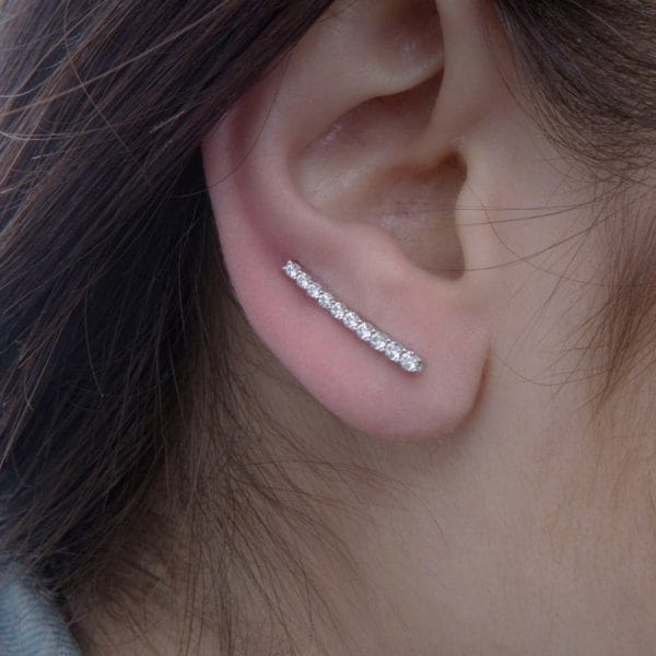 Dainty ear cuff with cubic zirconia - Image 2