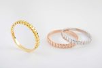 Dainty gold band with texture - Image 2
