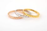 Dainty gold band with texture - Image 3