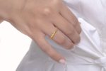 Dainty gold band with texture