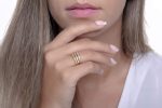 Dainty gold band with texture - Image 6