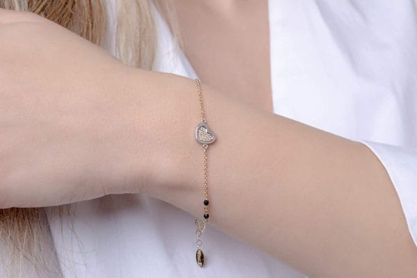 Dainty diamond heart bracelet - Image 6