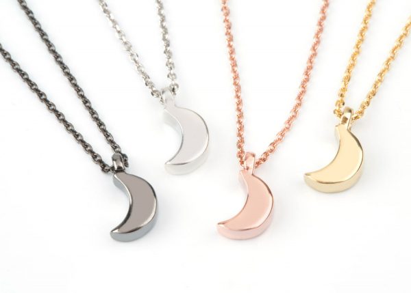 Dainty-moon-neckalce-in-solid-gold-1 Tiny moon necklace in solid gold - Image 1