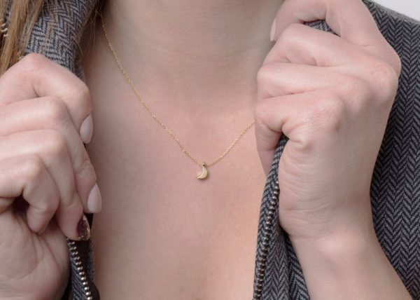 Dainty-moon-neckalce-in-solid-gold-5 Tiny moon necklace in solid gold - Image 5