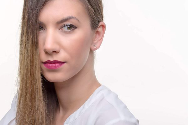 Diamond circle earring 3 Diamond circle gold earrings - Image 5