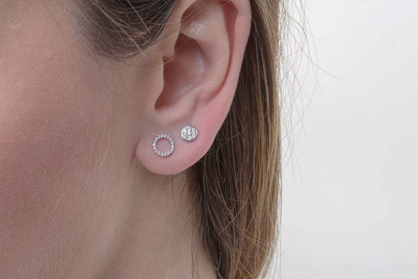 Diamond circle earring 5 Diamond circle gold earrings - Image 9