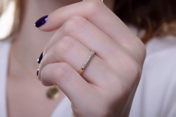 Three Rows Diamond Half-eternity ring - Image 5