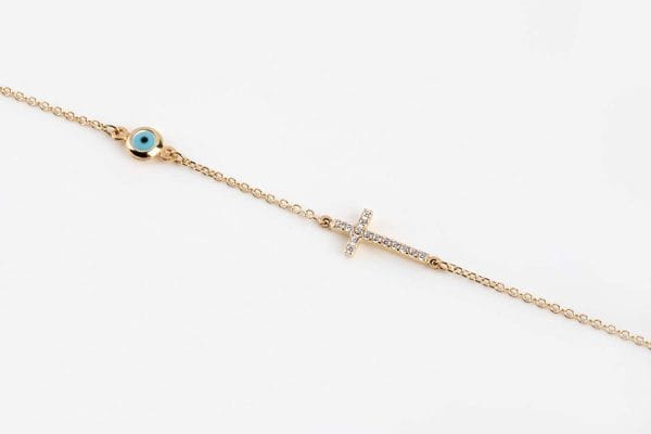 Diamond evil eye anklet - Image 5