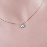 Diamond evil eye necklace with enamel - Image 4