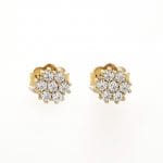 Diamond flower stud earrings - Image 3