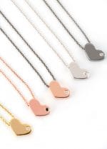Diamond heart gold necklace