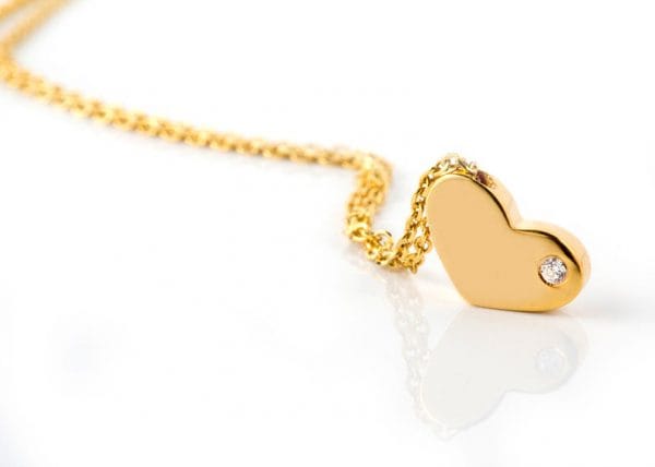Diamond heart gold necklace - Image 2