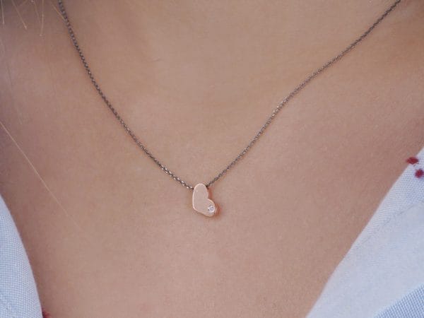Diamond heart gold necklace - Image 3