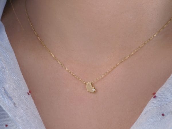 Diamond heart gold necklace - Image 4