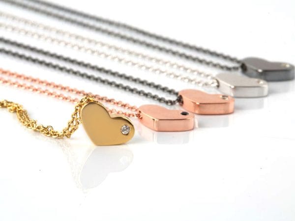 Diamond heart gold necklace - Image 5