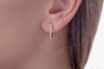 Medium diamond open stud hoops - Image 3
