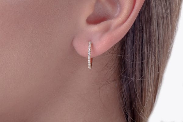 Medium diamond open stud hoops - Image 3